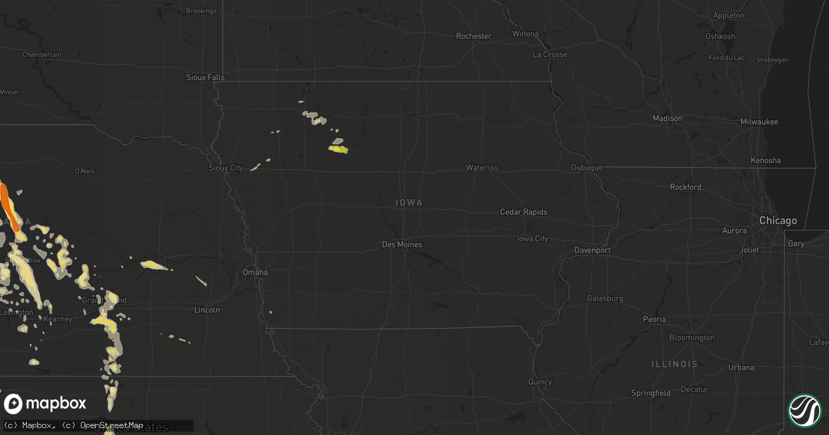Hail map in Iowa on August 26, 2017