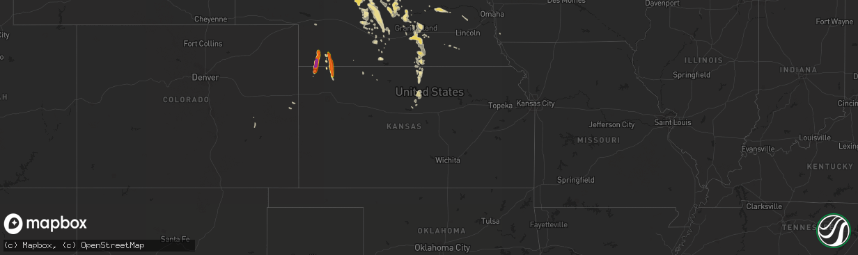 Hail map in Kansas on August 26, 2017