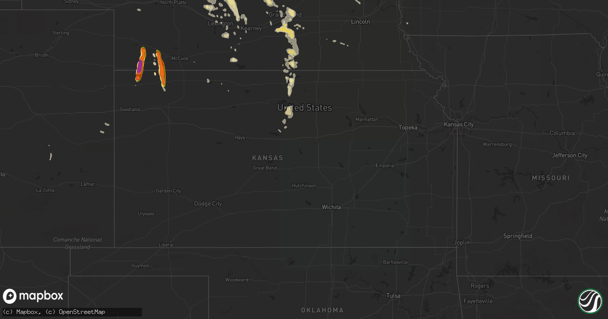 Hail map in Kansas on August 26, 2017
