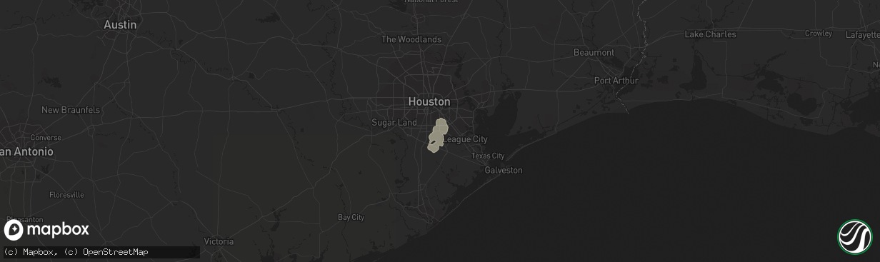 Hail map in Pearland, TX on August 26, 2017