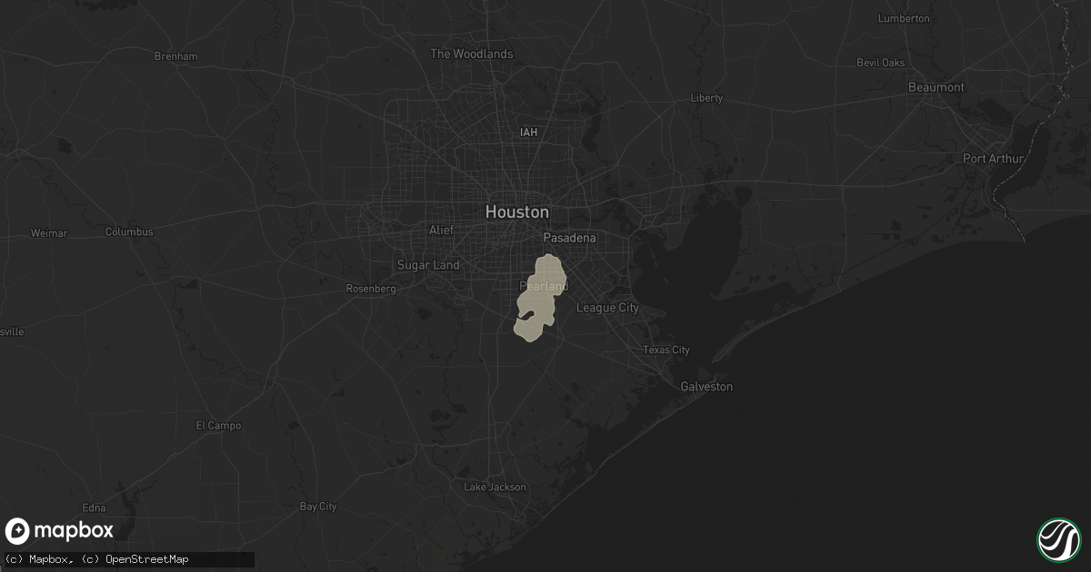 Hail map in Pearland, TX on August 26, 2017