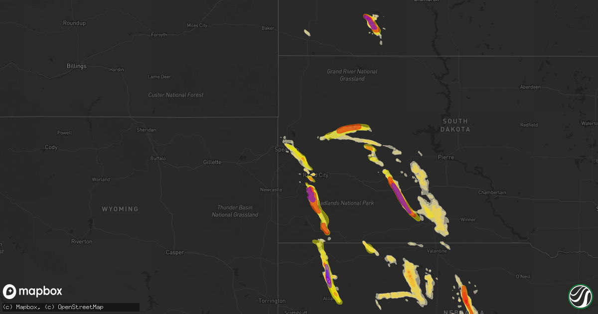 Hail map on August 26, 2017