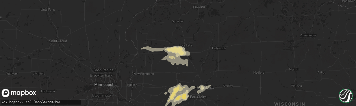 Hail map in Barron, WI on August 26, 2018