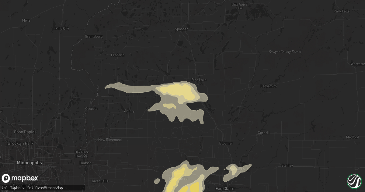 Hail map in Barron, WI on August 26, 2018