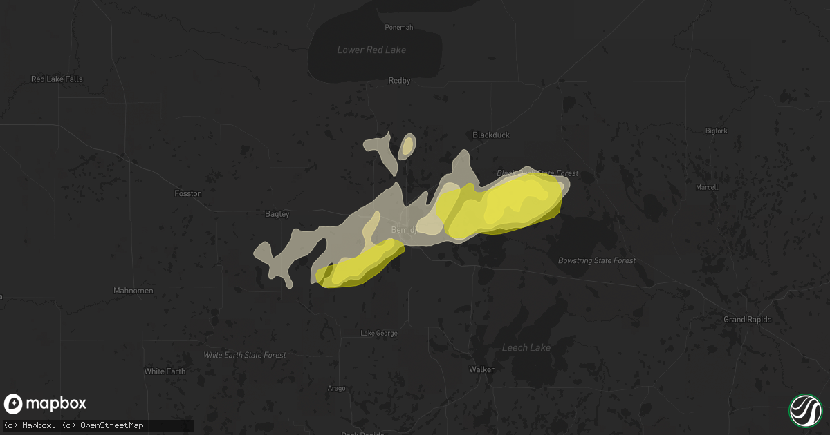 Hail map in Bemidji, MN on August 26, 2018