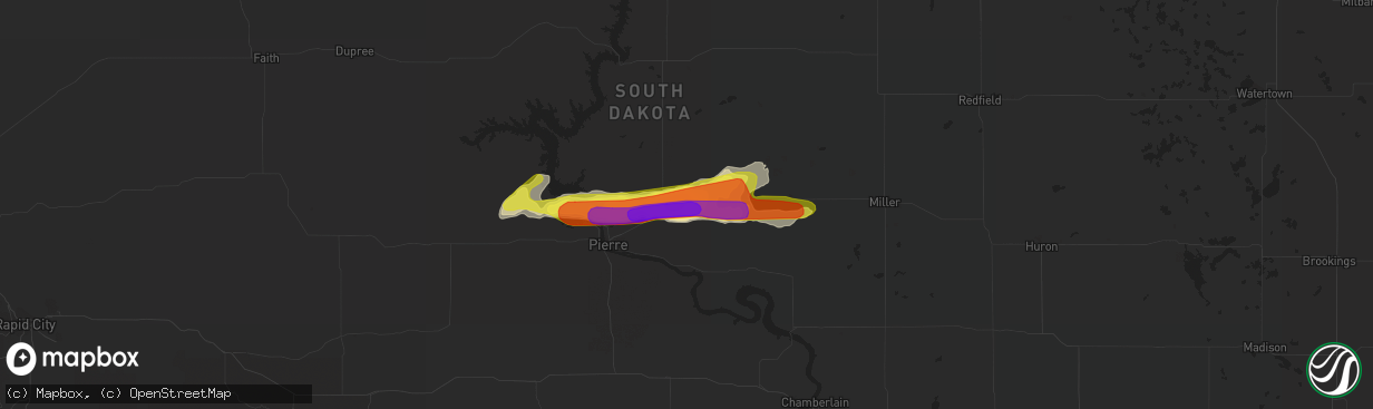 Hail map in Blunt, SD on August 26, 2018