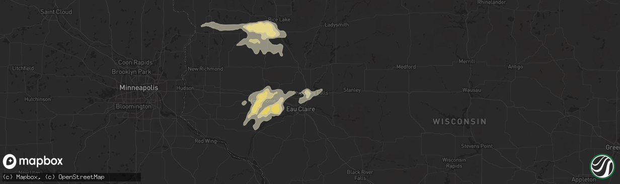 Hail map in Chippewa Falls, WI on August 26, 2018