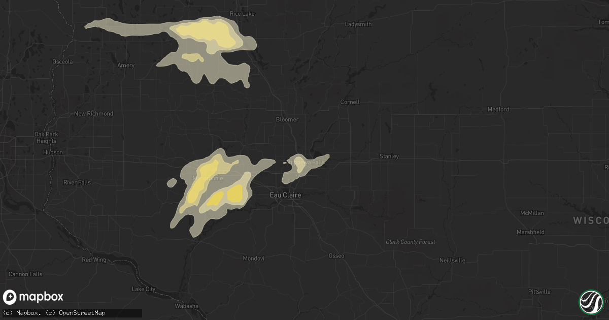 Hail map in Chippewa Falls, WI on August 26, 2018