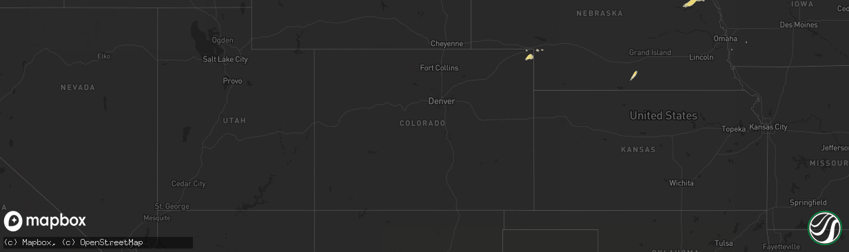 Hail map in Colorado on August 26, 2018