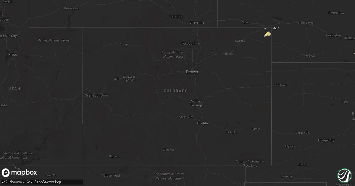 Hail map in Colorado on August 26, 2018