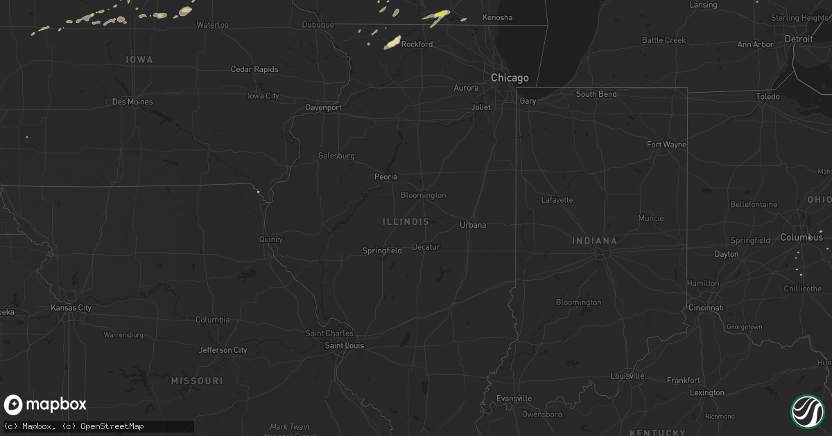Hail map in Illinois on August 26, 2018
