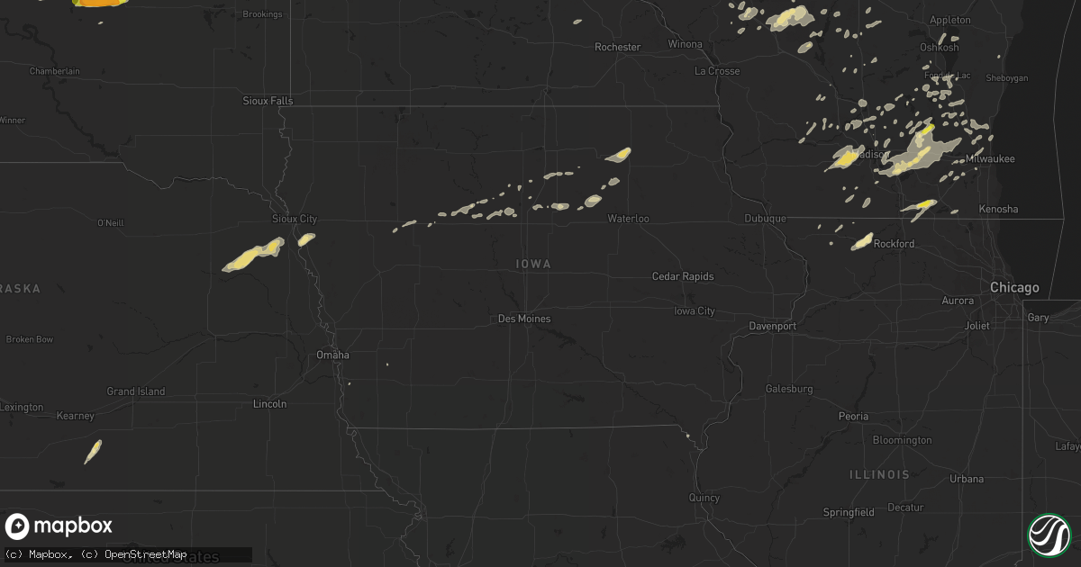 Hail map in Iowa on August 26, 2018