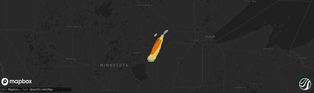 Hail map in Mcgregor, MN on August 26, 2018