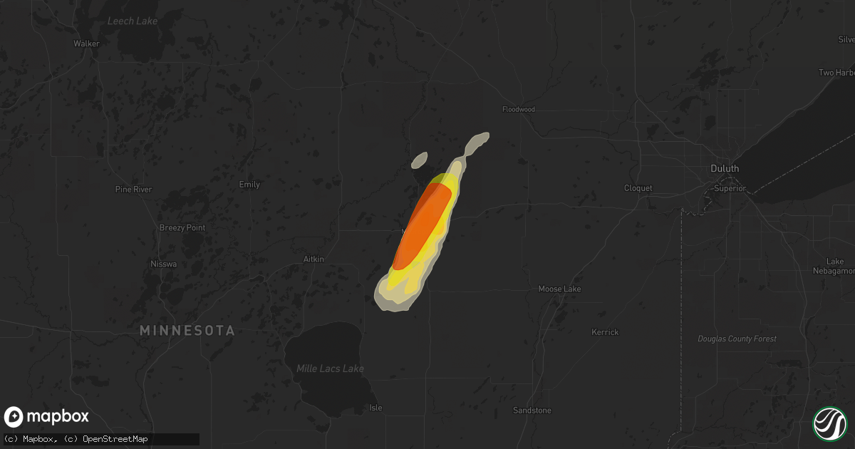 Hail map in Mcgregor, MN on August 26, 2018