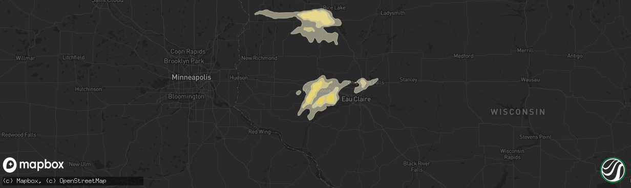 Hail map in Menomonie, WI on August 26, 2018