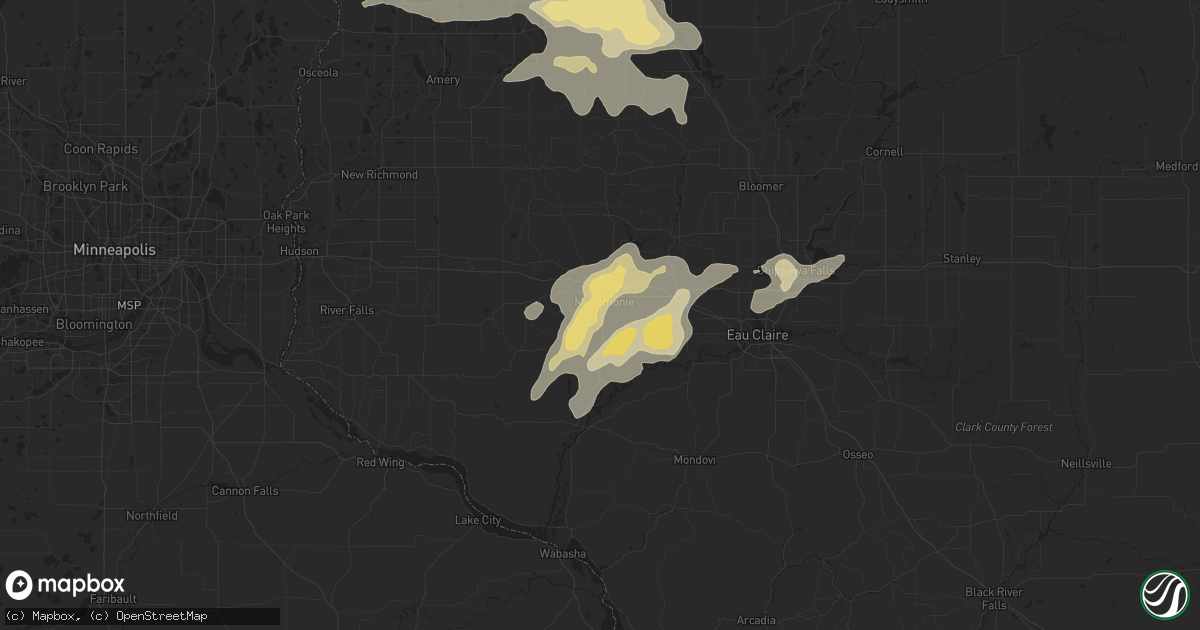 Hail map in Menomonie, WI on August 26, 2018