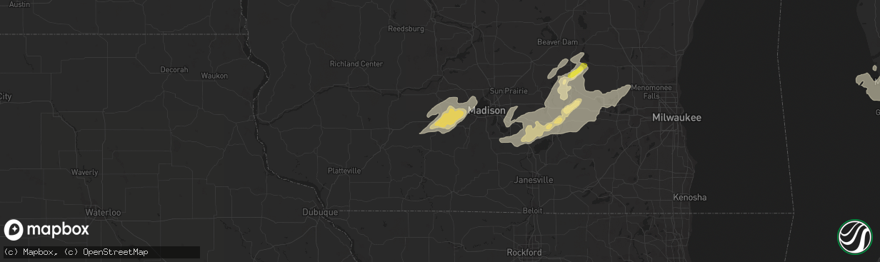 Hail map in Mount Horeb, WI on August 26, 2018