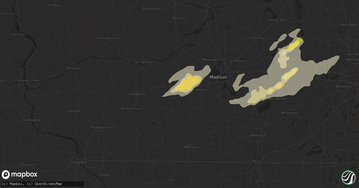 Hail map in Mount Horeb, WI on August 26, 2018