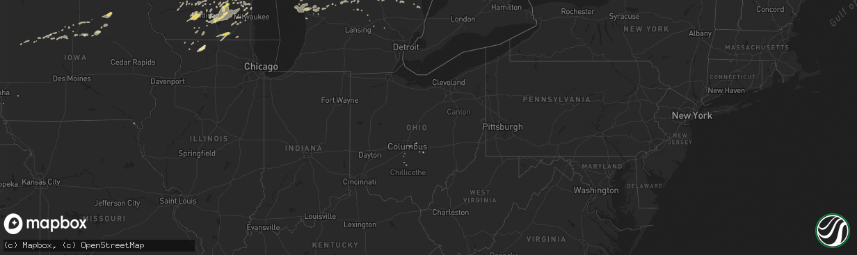 Hail map in Ohio on August 26, 2018