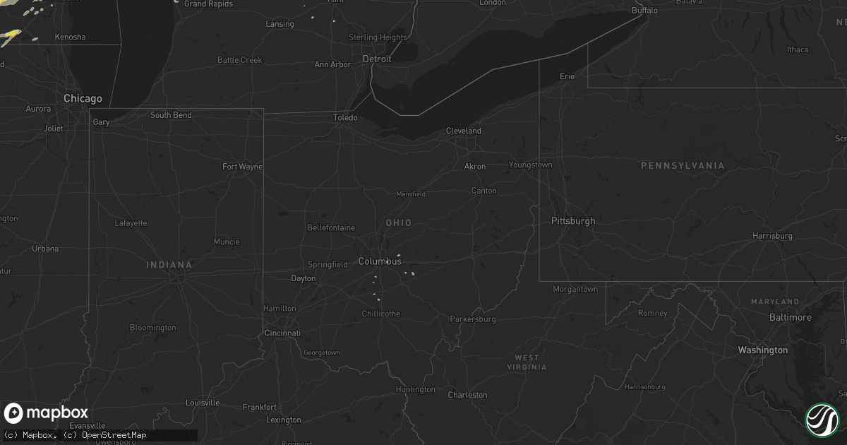 Hail map in Ohio on August 26, 2018