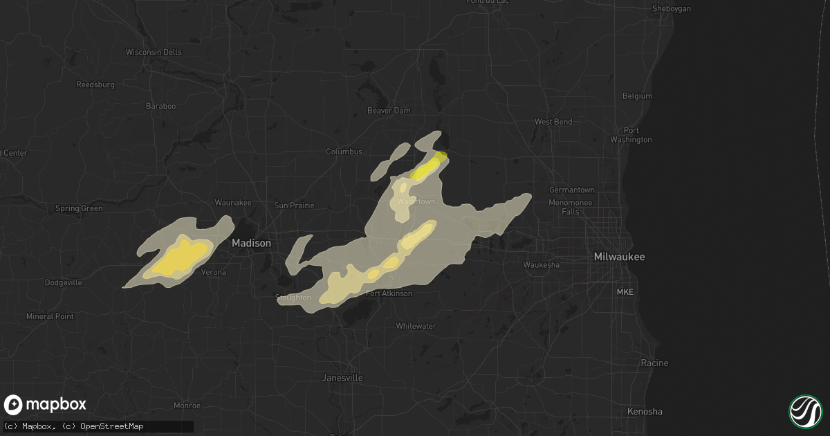 Hail map in Watertown, WI on August 26, 2018