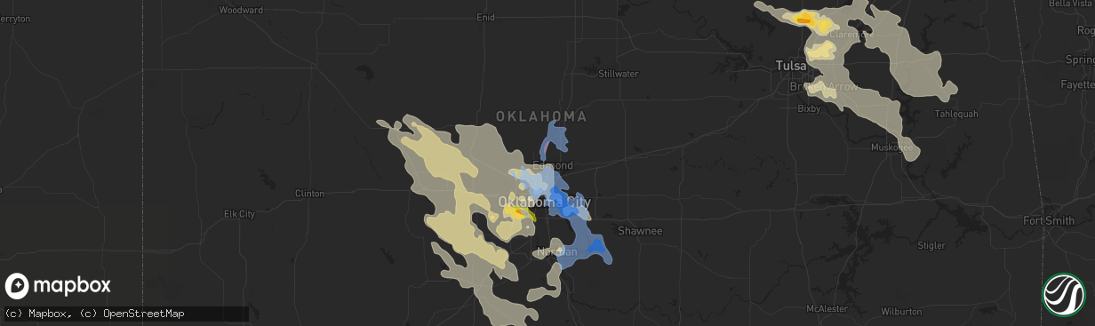 Hail map in Edmond, OK on August 26, 2019