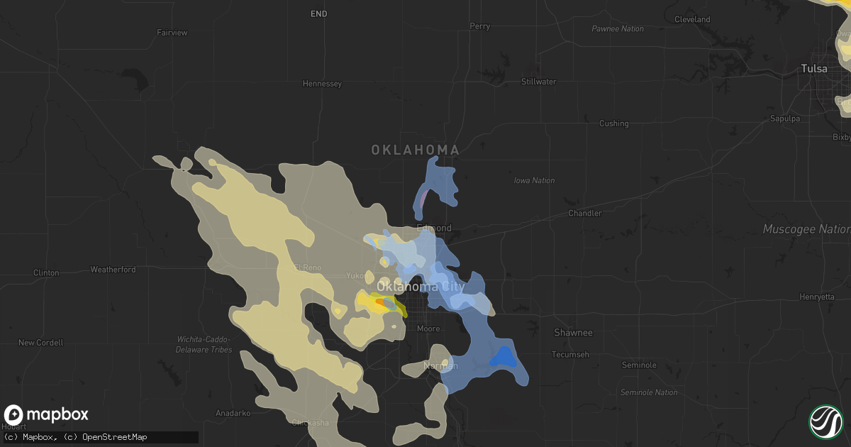 Hail map in Edmond, OK on August 26, 2019