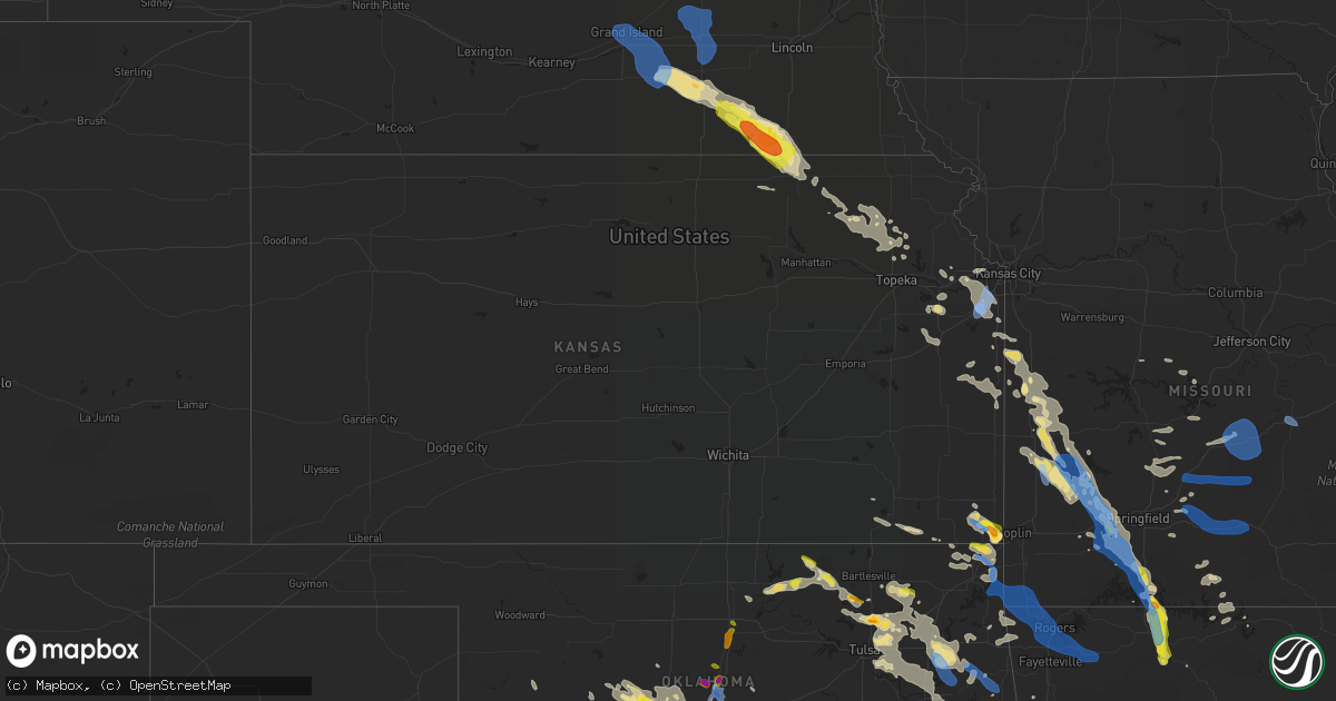 Hail map in Kansas on August 26, 2019