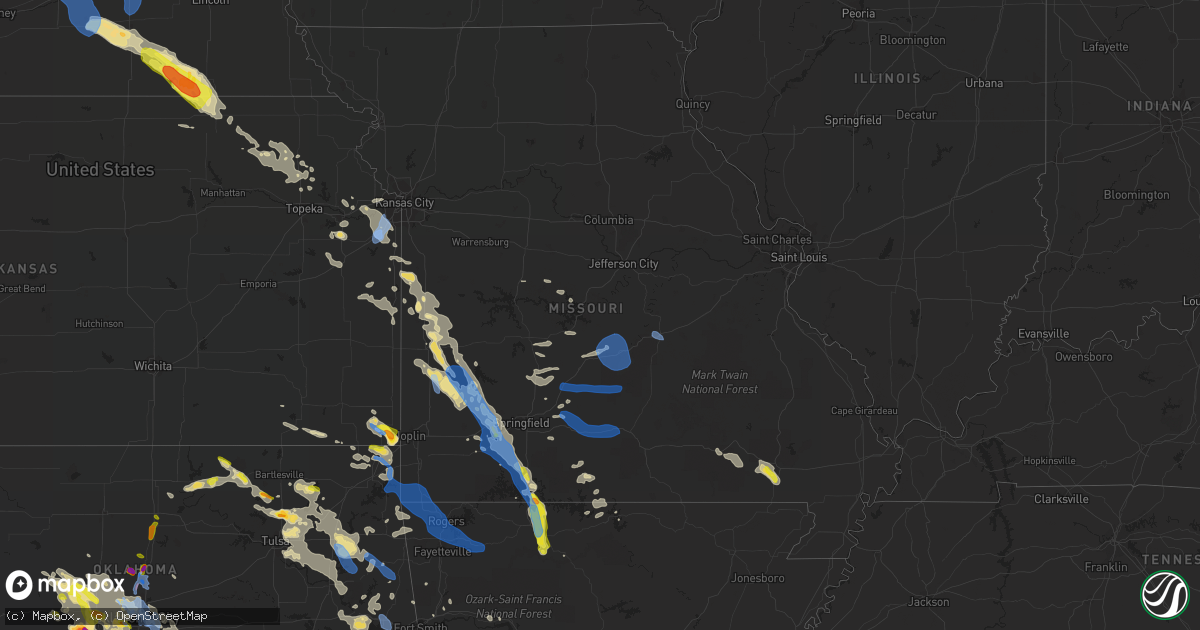 Hail map in Missouri on August 26, 2019