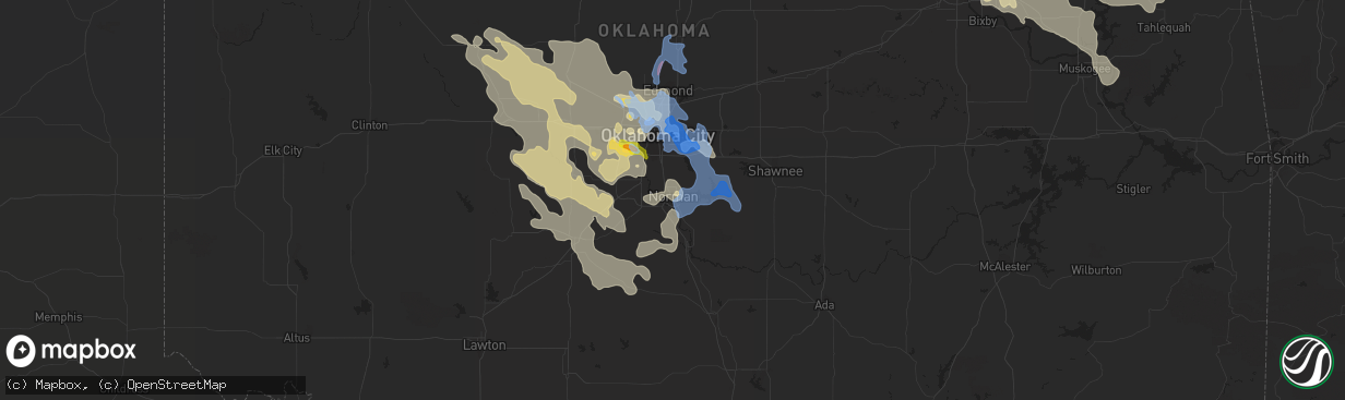 Hail map in Norman, OK on August 26, 2019