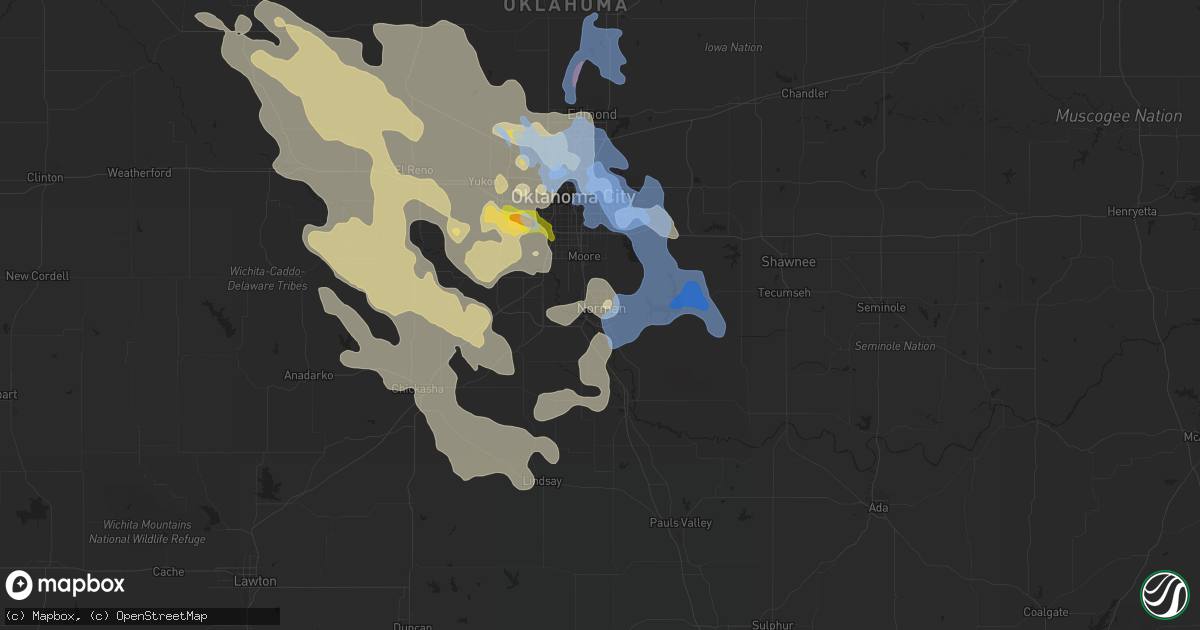 Hail map in Norman, OK on August 26, 2019