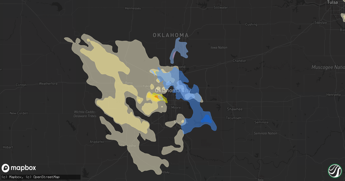 Hail map in Oklahoma City, OK on August 26, 2019