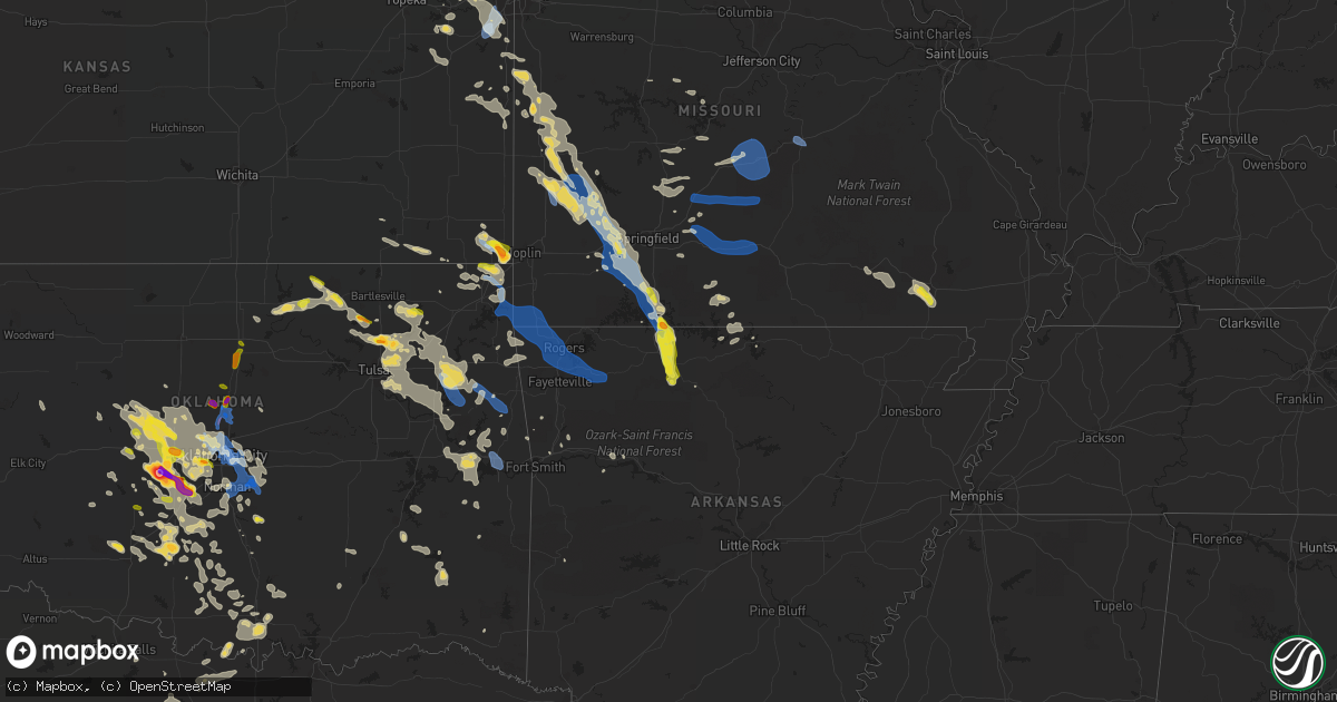 Hail map on August 26, 2019