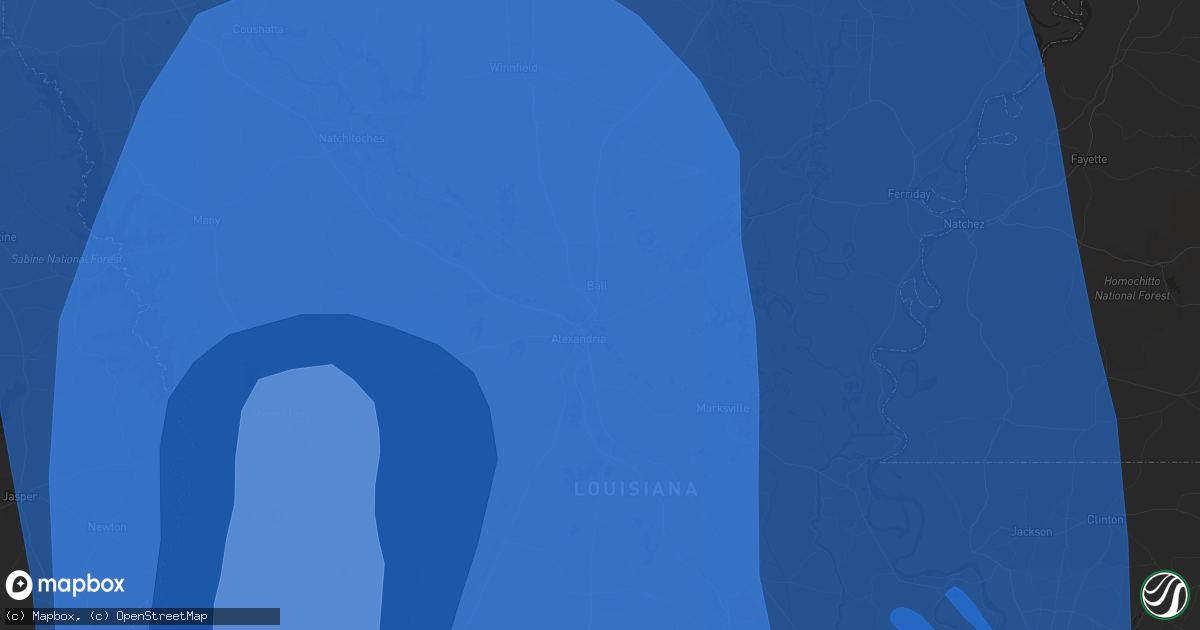 Hail map in Lafayette, LA on August 26, 2020