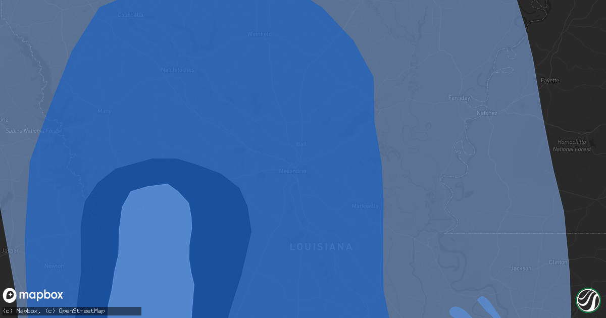 Hail map in Lake Charles, LA on August 26, 2020