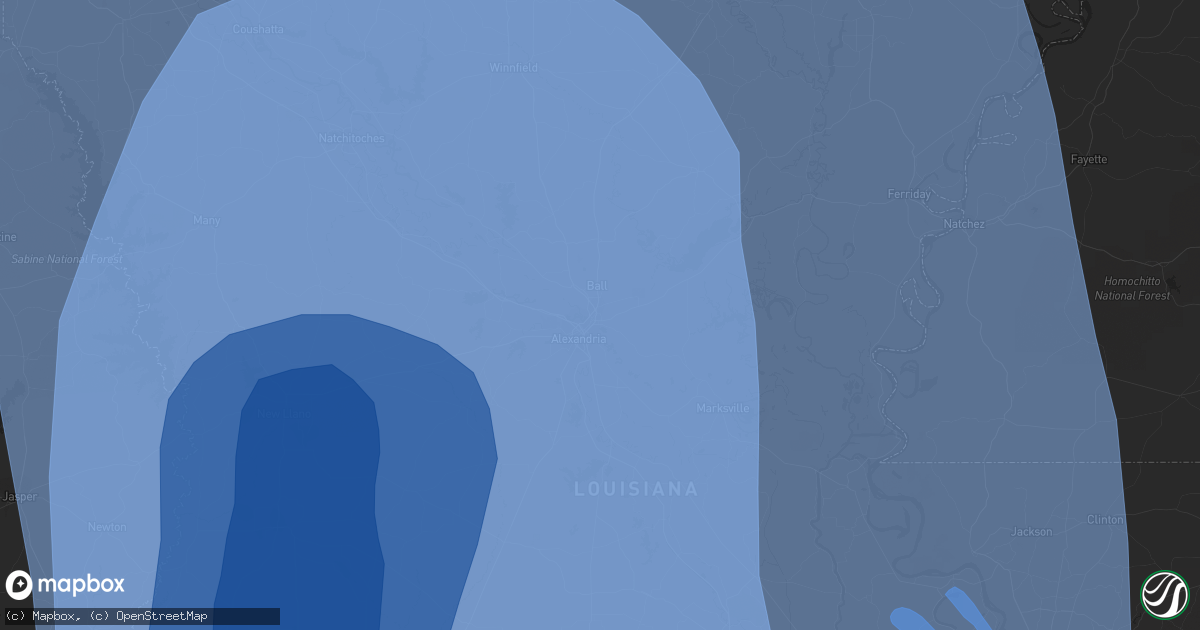 Hail map in Leesville, LA on August 26, 2020
