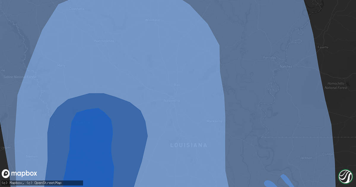 Hail map in Opelousas, LA on August 26, 2020