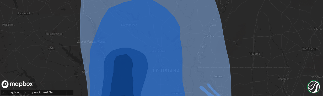 Hail map in Sulphur, LA on August 26, 2020