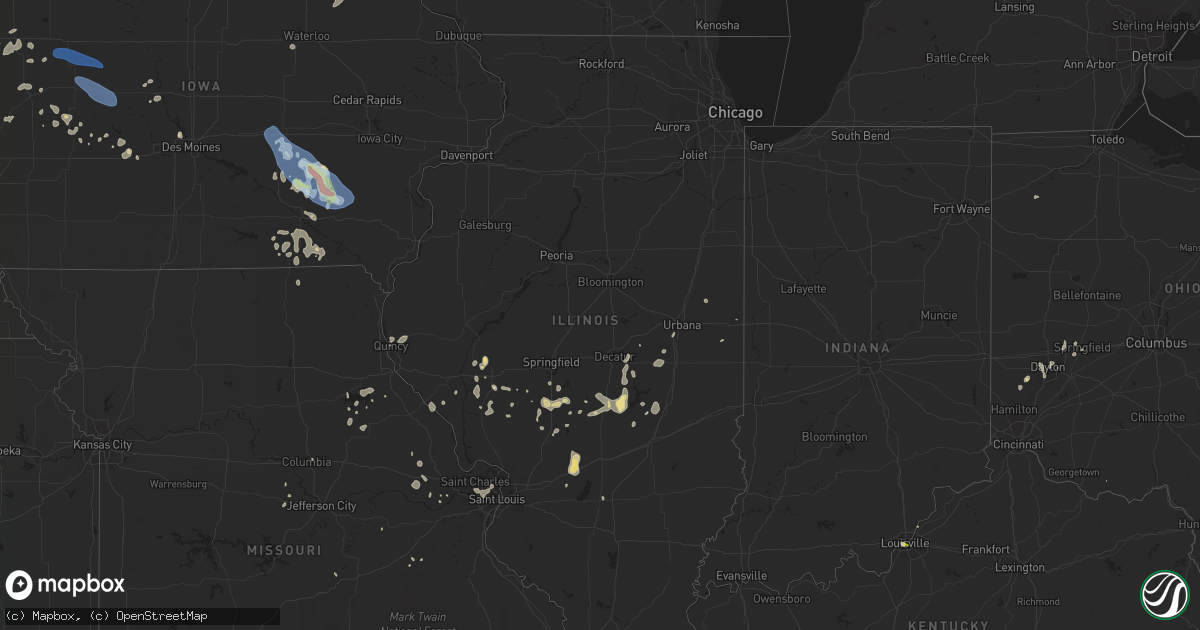 Hail map in Illinois on August 26, 2021