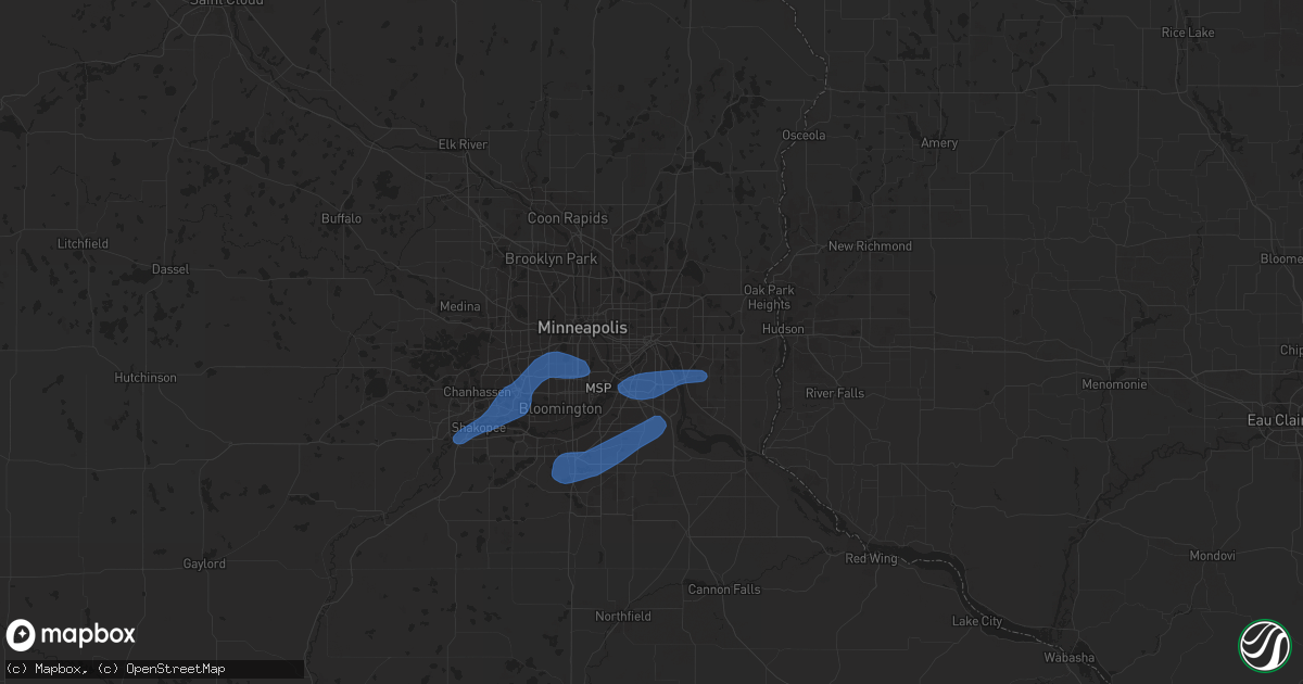 Hail map in Saint Paul, MN on August 26, 2021