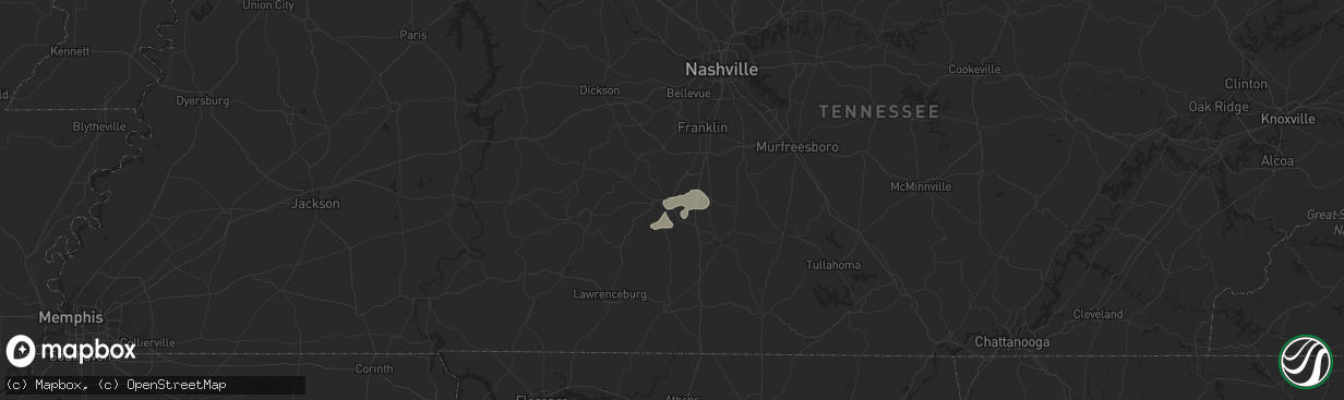 Hail map in Columbia, TN on August 26, 2022