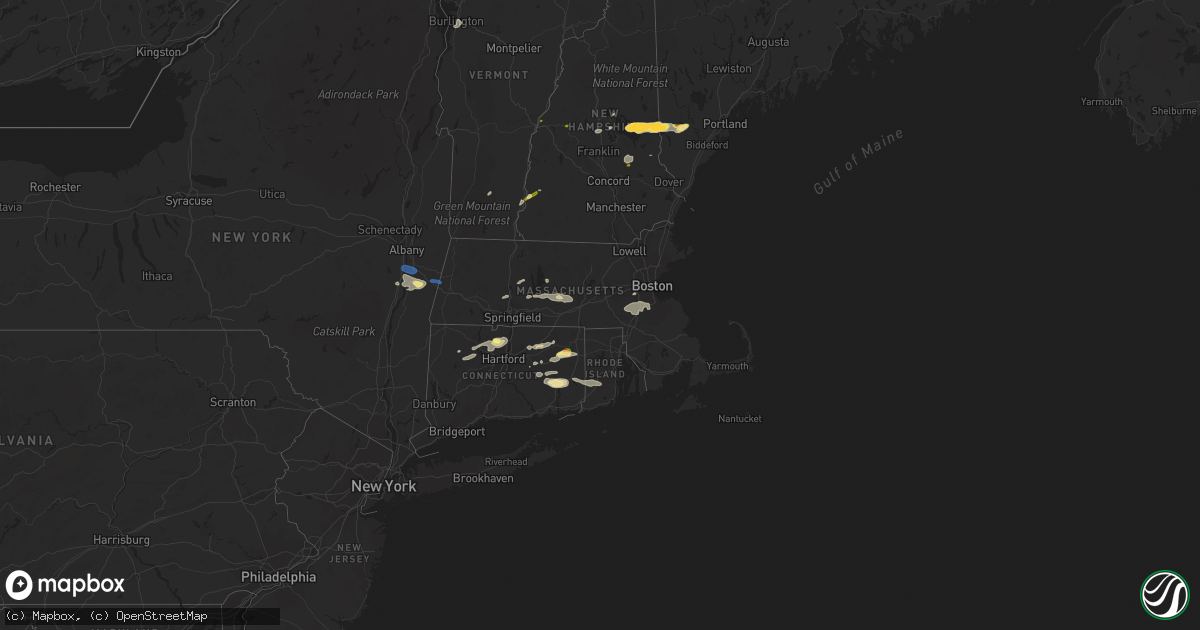 Hail map in Connecticut on August 26, 2022