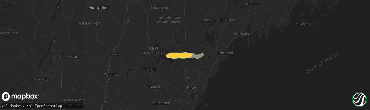 Hail map in East Wakefield, NH on August 26, 2022