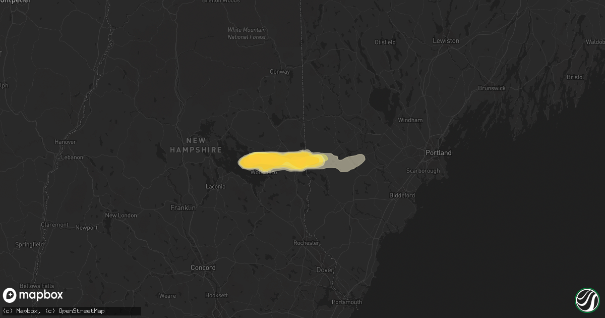 Hail map in East Wakefield, NH on August 26, 2022