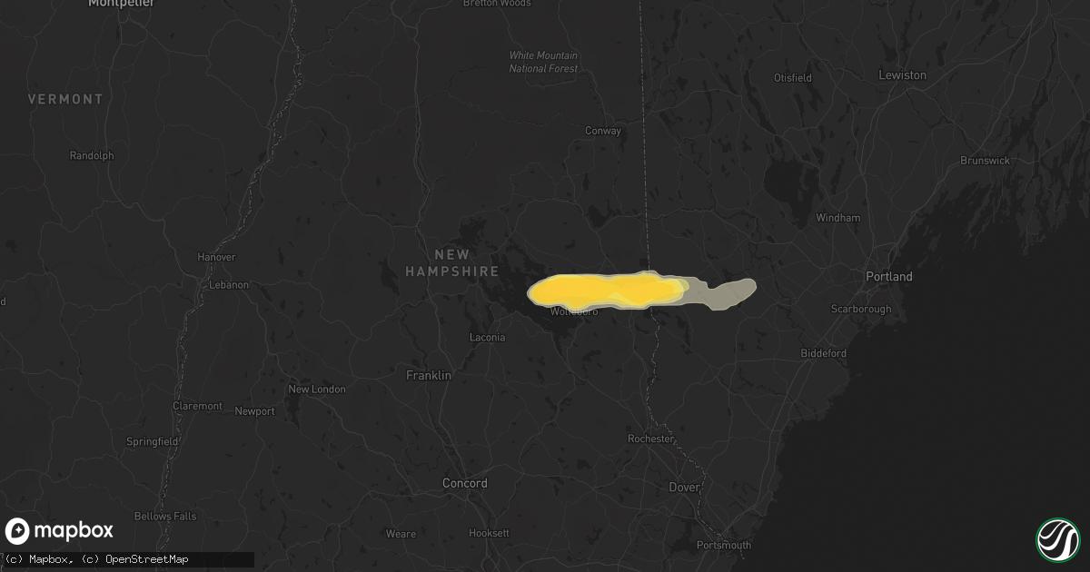 Hail map in Mirror Lake, NH on August 26, 2022