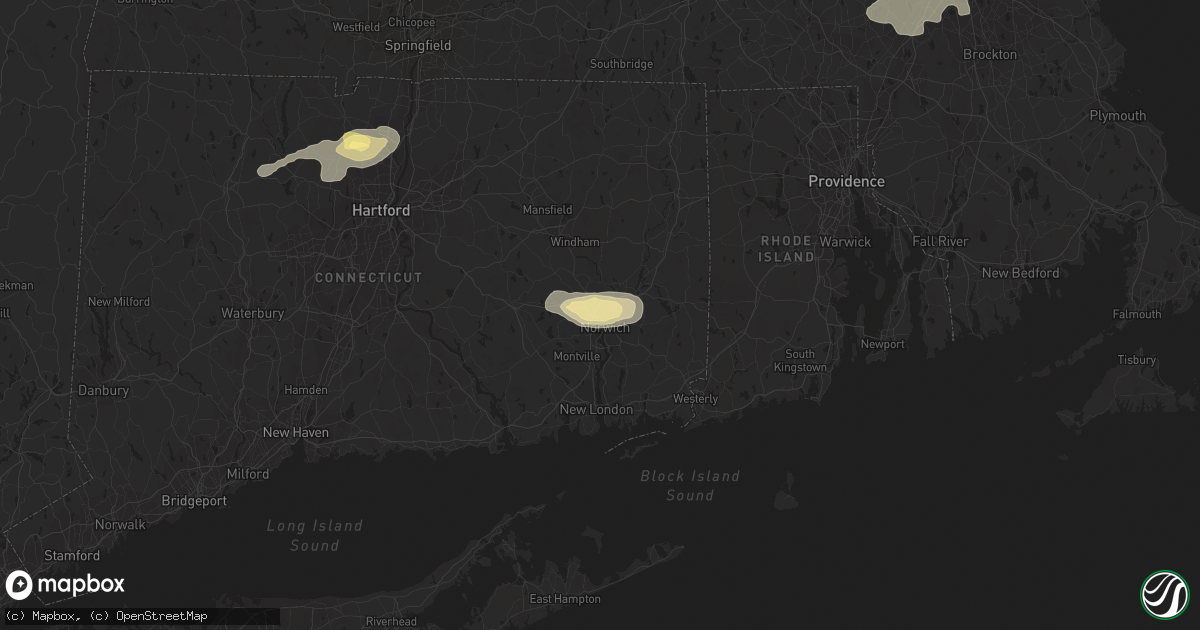Hail map in Norwich, CT on August 26, 2022