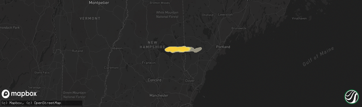 Hail map in Sanbornville, NH on August 26, 2022