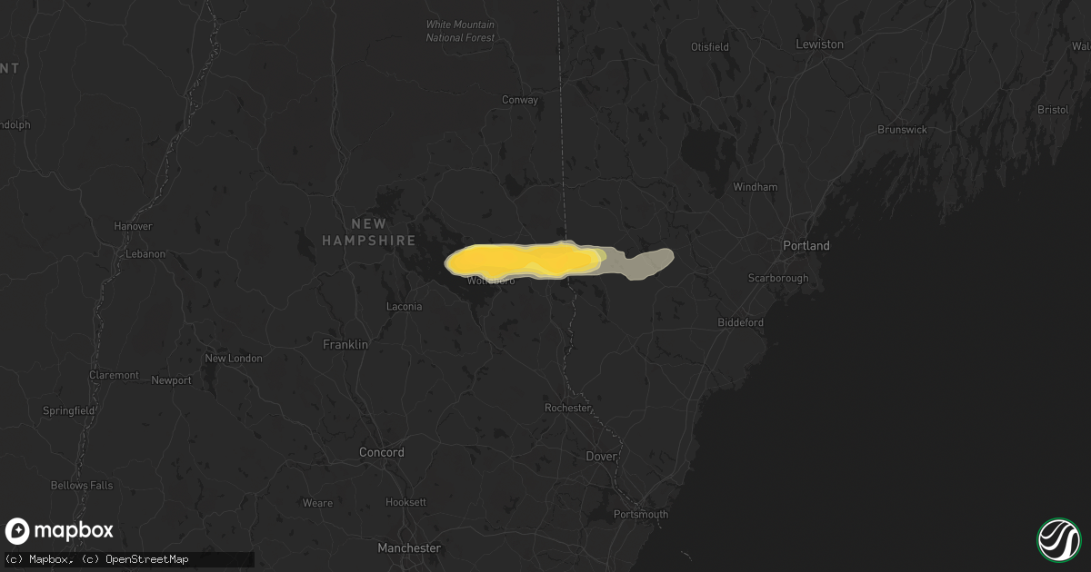 Hail map in Sanbornville, NH on August 26, 2022