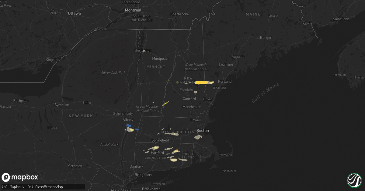 Hail map in Vermont on August 26, 2022