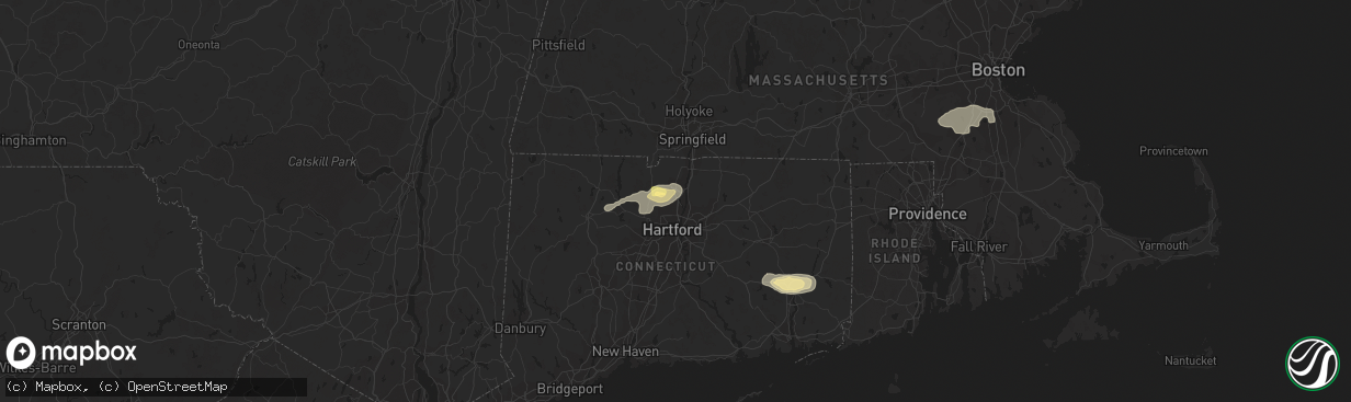 Hail map in Windsor, CT on August 26, 2022